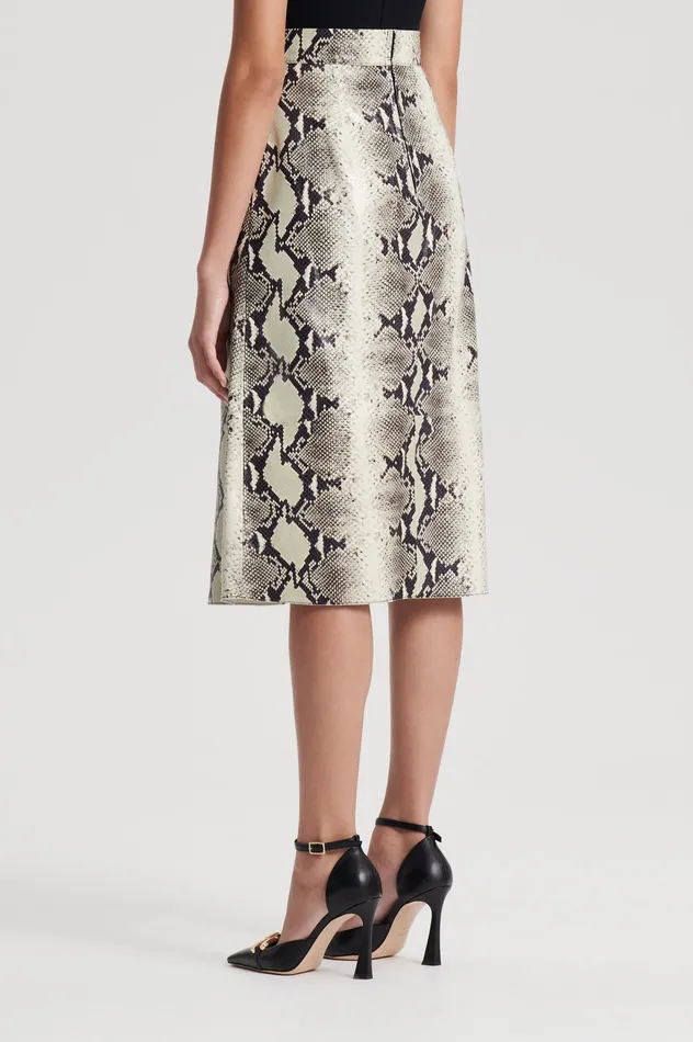Skirts Women LEATHER REPTILE SKIRT STONE Scanlan Theodore Skirts Women LEATHER REPTILE SKIRT STONE Scanlan Theodore