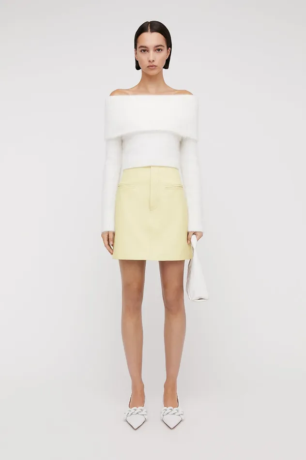 Skirts Women Scanlan Theodore LEATHER MINI SKIRT LEMON