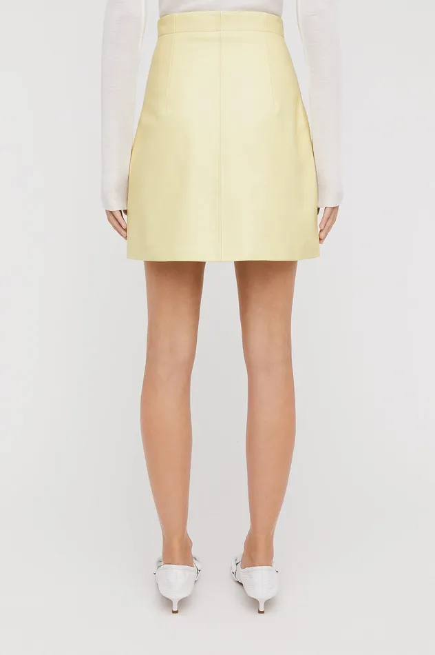 Skirts Women Scanlan Theodore LEATHER MINI SKIRT LEMON