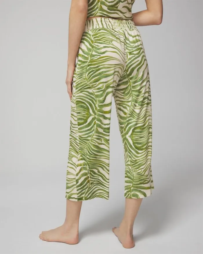 Soma Cool Nights Cropped Pants Dreamland Stripe Blue Women Pajama Bottoms