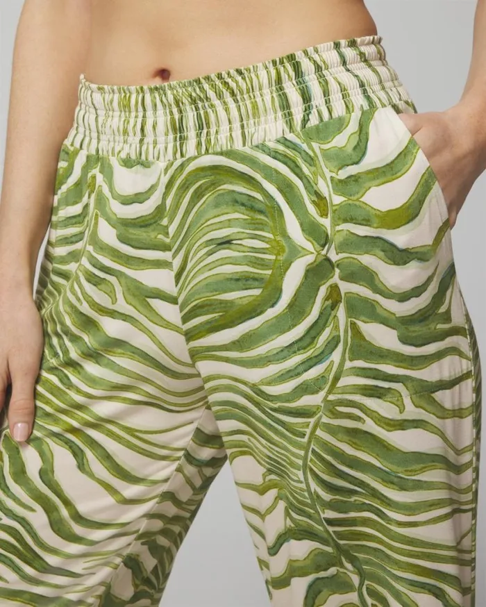 Soma Cool Nights Cropped Pants Dreamland Stripe Blue Women Pajama Bottoms