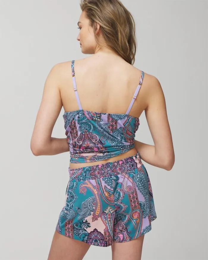 Soma Cool Nights Pajama Shorts Into The Groove White Smk Women Matching Sets and Separates