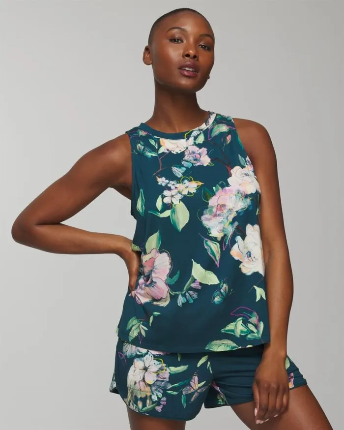 Soma Cool Nights Tank Sketchbook Flora Dh M Pla Women Matching Sets and Separates