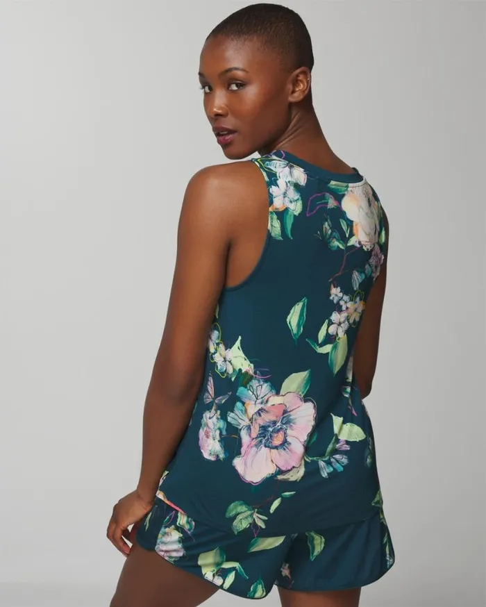 Soma Cool Nights Tank Sketchbook Flora Dh M Pla Women Matching Sets and Separates