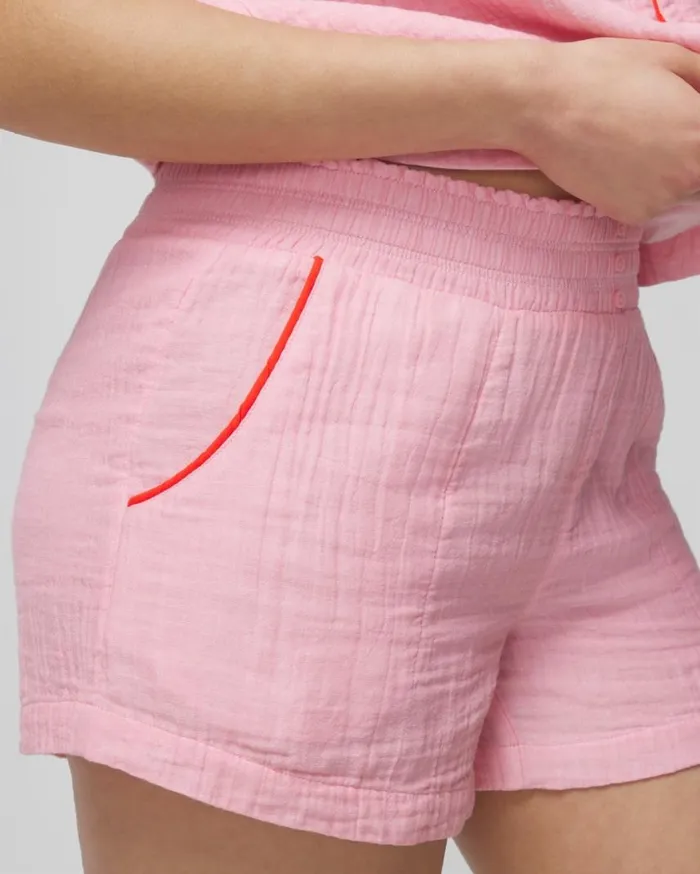 Soma Cotton Gauze Shorts Crossdye Make Me Blush Women Matching Sets and Separates