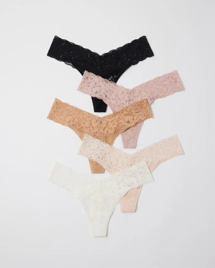 Soma Embraceable Signature AllOver Lace Thong 5 Pack Basic Multi Pack Women Panties