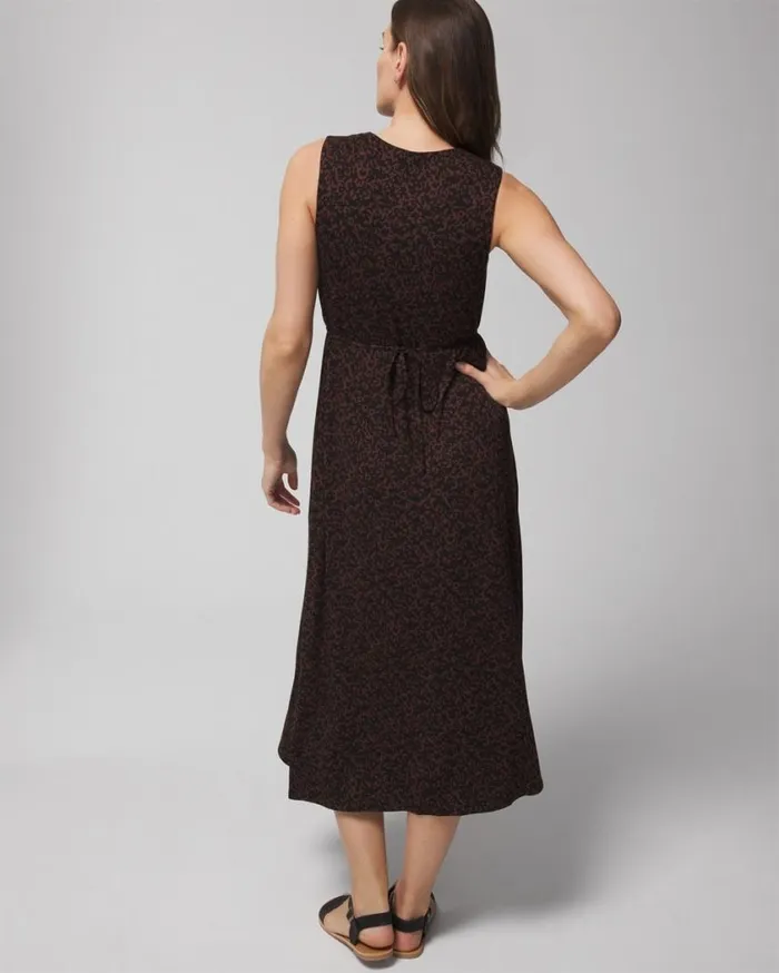 Soma Soft Jersey Tie Back Midi Dress Oasis Palms G Blackws Women Midi Dresses