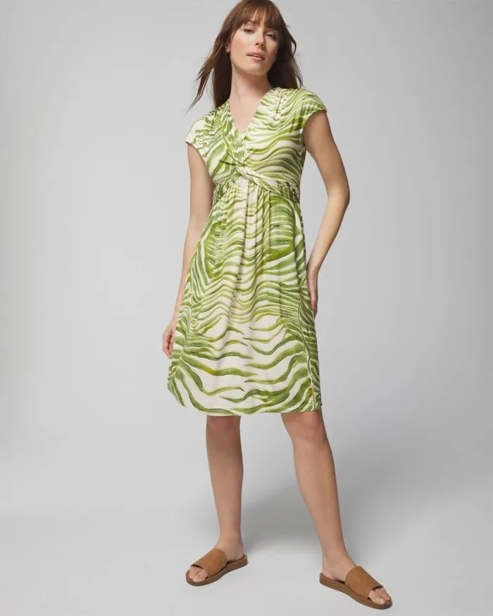 Soma Soft Jersey Twist Short Bra Dress Floral Batik Timeless Women Short Dresses