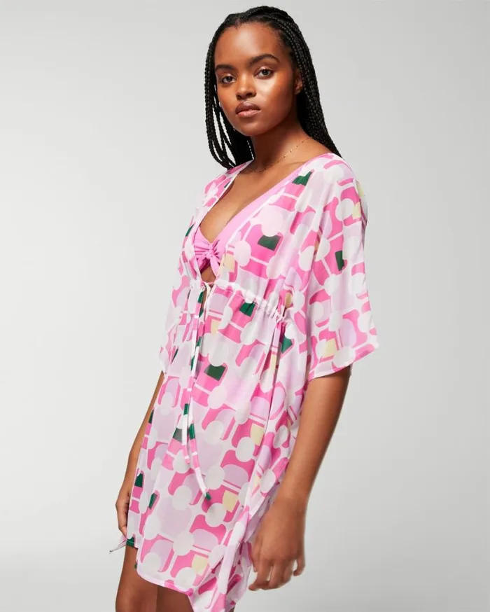 Soma Soma Swim Caftan Geo Fresco Tickled Pink Women Swim