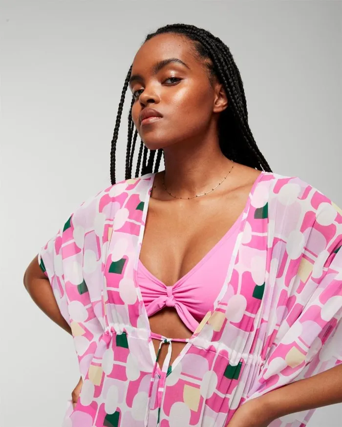 Soma Soma Swim Caftan Geo Fresco Tickled Pink Women Swim