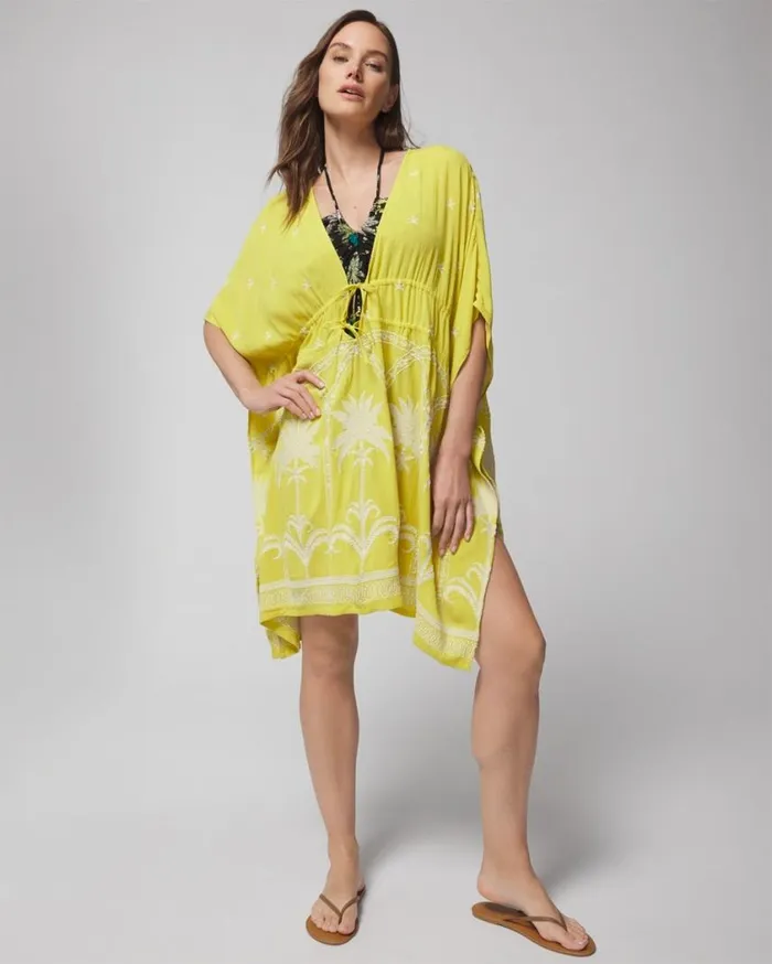 Soma Soma Swim Embroidered CoverUp Key Lime Women Coverups and Accessories