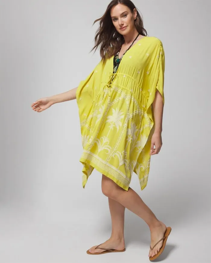 Soma Soma Swim Embroidered CoverUp Key Lime Women Coverups and Accessories
