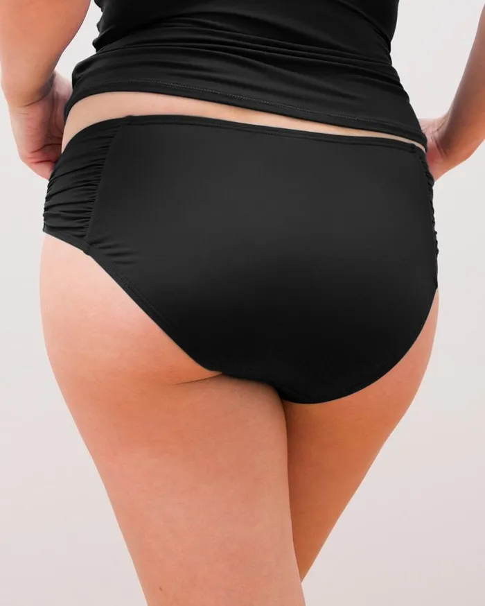 Soma Soma Swim Ruched Side Bikini Bottom Black Women Swim