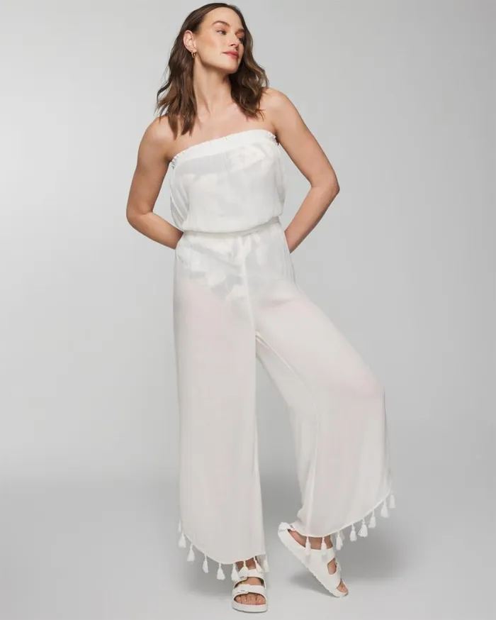 Soma Soma Swim Tassel Trimmed Jumpsuit Coconut Women Swim