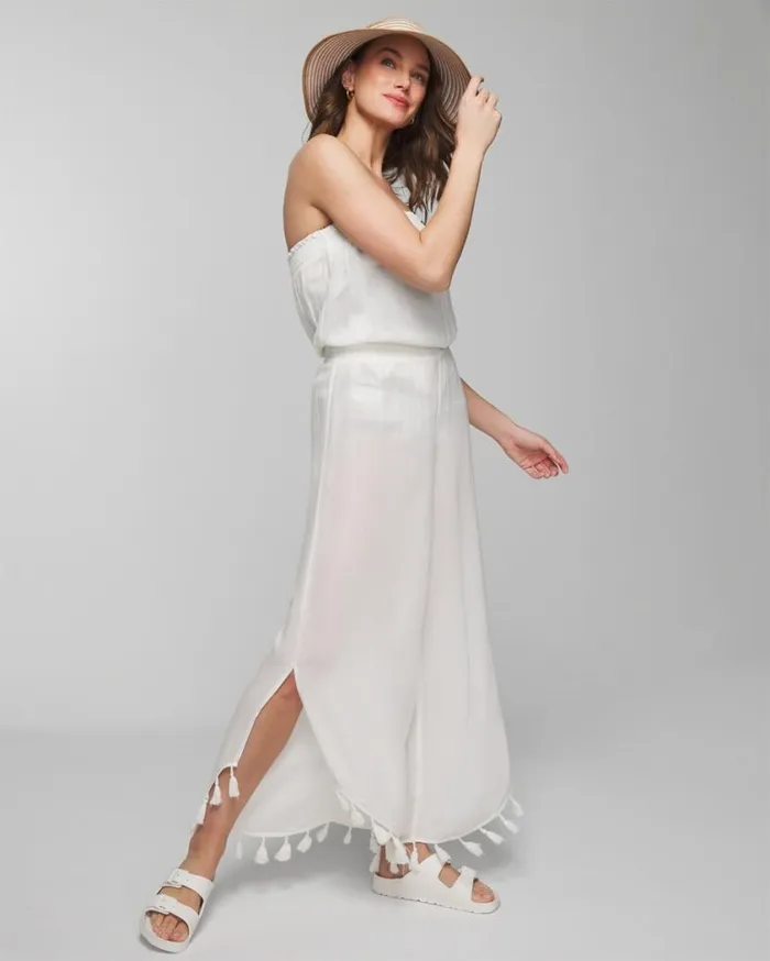 Soma Soma Swim Tassel Trimmed Jumpsuit Coconut Women Swim
