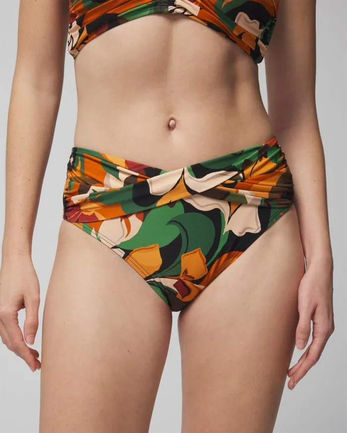Soma Soma Swim TwistFront Bikini Bottoms Curves Ahead Green Women Swim