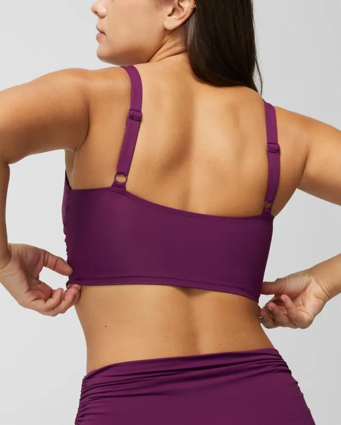 Soma Soma Swim VWire Cropped Bikini Top Purple Moon Women Swim