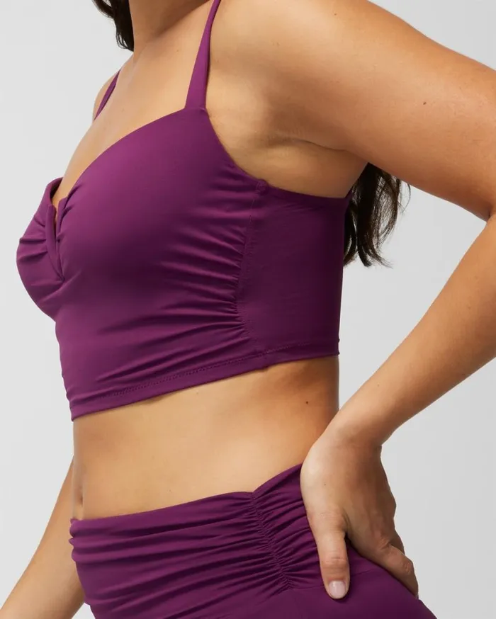 Soma Soma Swim VWire Cropped Bikini Top Purple Moon Women Swim