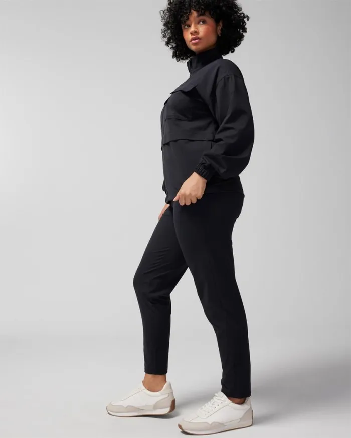 Soma Tech Knit ZipFront Jacket Black Women Sweaters and Jackets