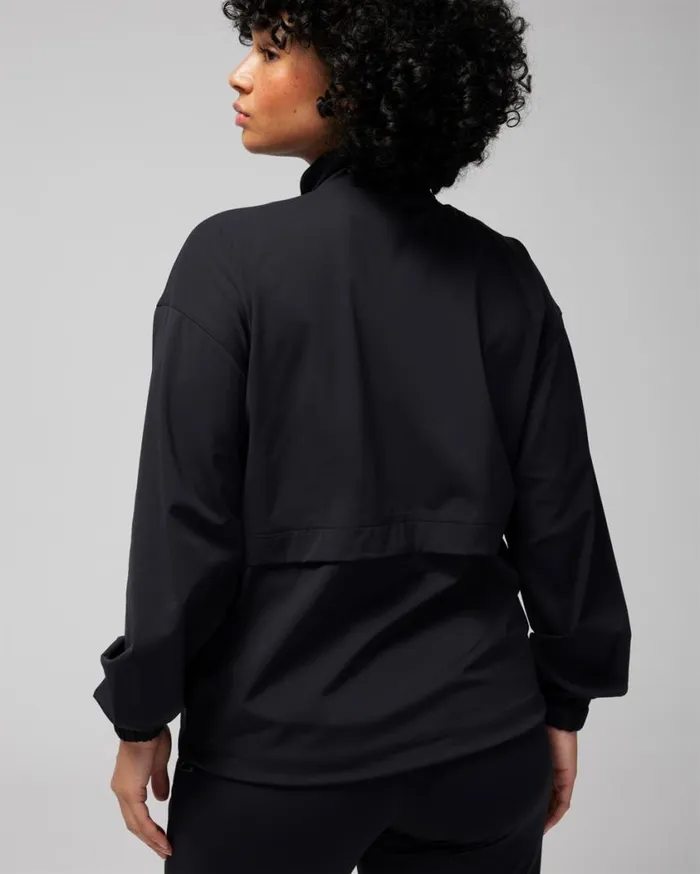 Soma Tech Knit ZipFront Jacket Black Women Sweaters and Jackets