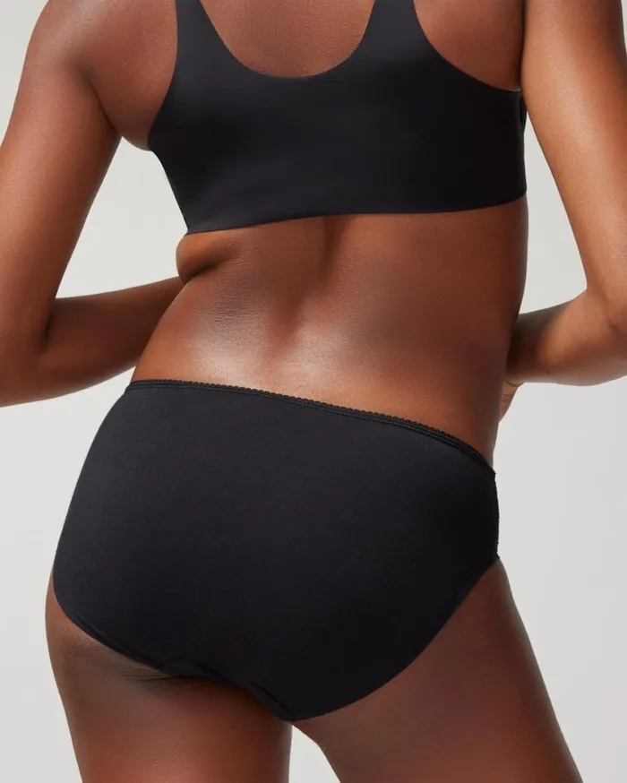 Soma Vanishing Edge Cotton Blend WLace Hipster Blackwarm Amber Women Panties