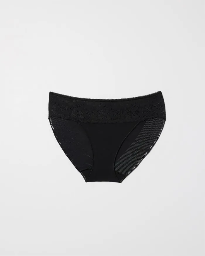 Soma Vanishing Edge Cotton Blend WLace Hipster Blackwarm Amber Women Panties