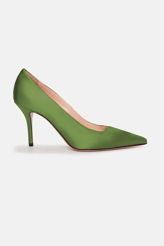 Sophia Shoe In Green Satin Shoes Emilia Wickstead Women