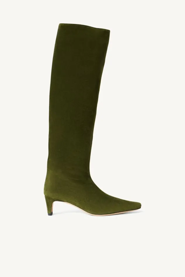 STAUD Boots WALLY BOOT Olive Suede 8211 Women