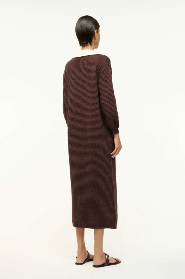STAUD Dresses ALTEA DRESS Dark Chocolate Ivory 8211 Women