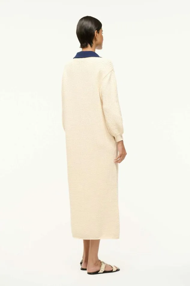STAUD Dresses ALTEA DRESS Ivory Navy 8211 Women