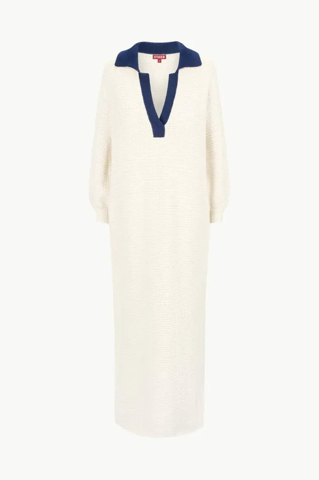STAUD Dresses ALTEA DRESS Ivory Navy 8211 Women