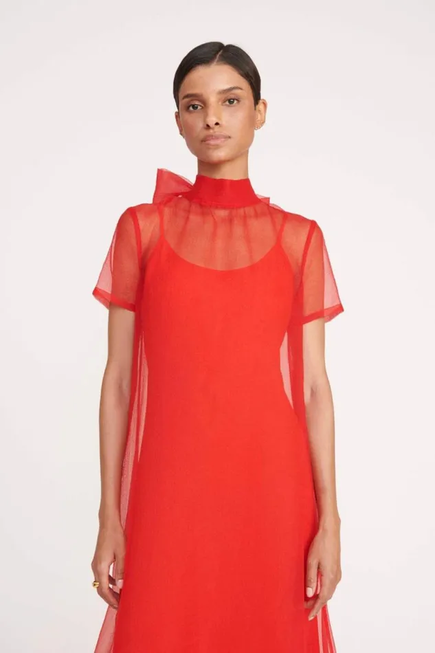 STAUD Dresses CALLUNA DRESS Red Rose 8211 Women STAUD Dresses CALLUNA DRESS Red Rose 8211 Women