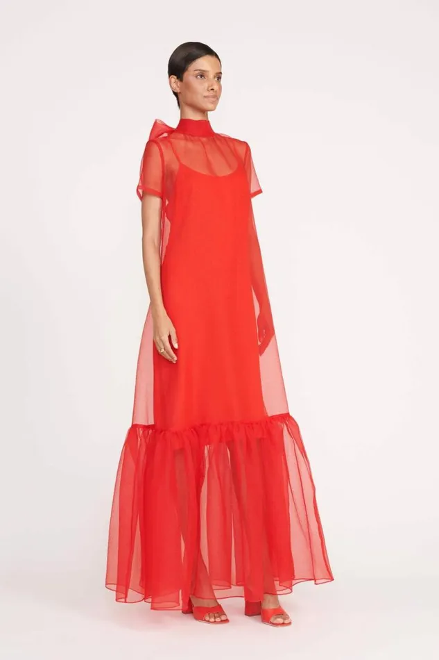 STAUD Dresses CALLUNA DRESS Red Rose 8211 Women STAUD Dresses CALLUNA DRESS Red Rose 8211 Women