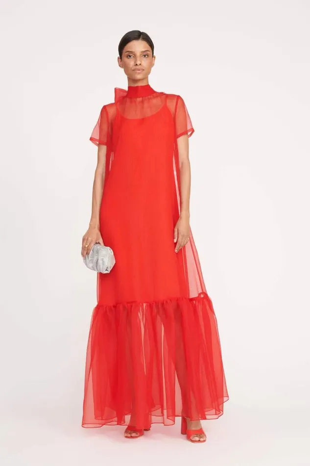 STAUD Dresses CALLUNA DRESS Red Rose 8211 Women STAUD Dresses CALLUNA DRESS Red Rose 8211 Women