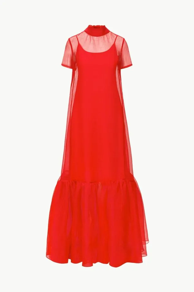 STAUD Dresses CALLUNA DRESS Red Rose 8211 Women STAUD Dresses CALLUNA DRESS Red Rose 8211 Women