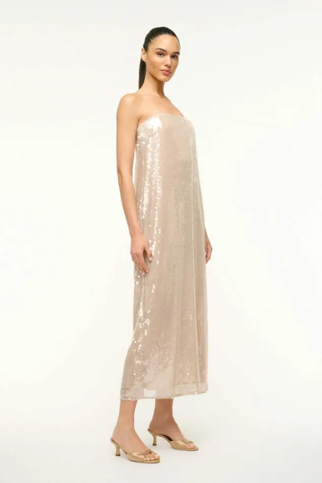 STAUD Dresses CASEY DRESS Moon 8211 Women STAUD Dresses CASEY DRESS Moon 8211 Women