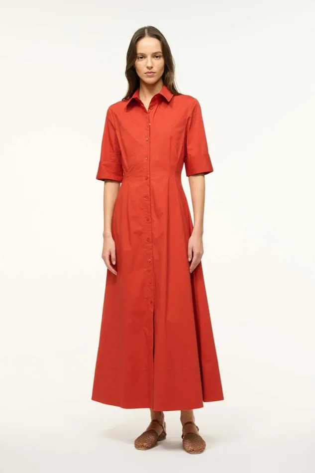 STAUD Dresses JOAN MAXI DRESS Rust 8211 Women