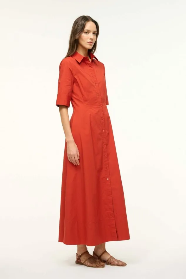 STAUD Dresses JOAN MAXI DRESS Rust 8211 Women