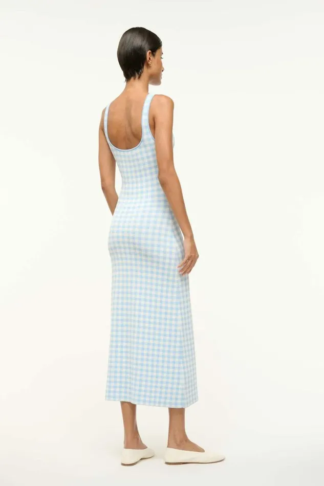 STAUD Dresses KATIE DRESS Sky Gingham 8211 Women