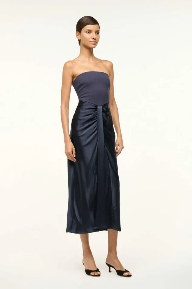 STAUD Dresses MIDI WAYFARING DRESS Navy 8211 Women STAUD Dresses MIDI WAYFARING DRESS Navy 8211 Women