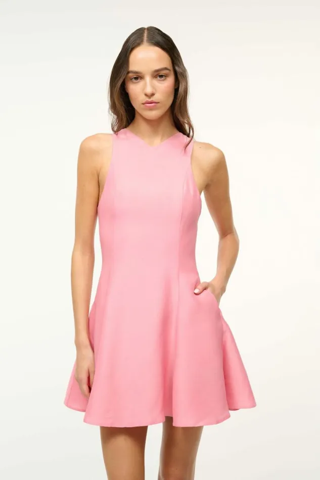 STAUD Dresses MINI HEIKE DRESS Damask Pink 8211 Women STAUD Dresses MINI HEIKE DRESS Damask Pink 8211 Women