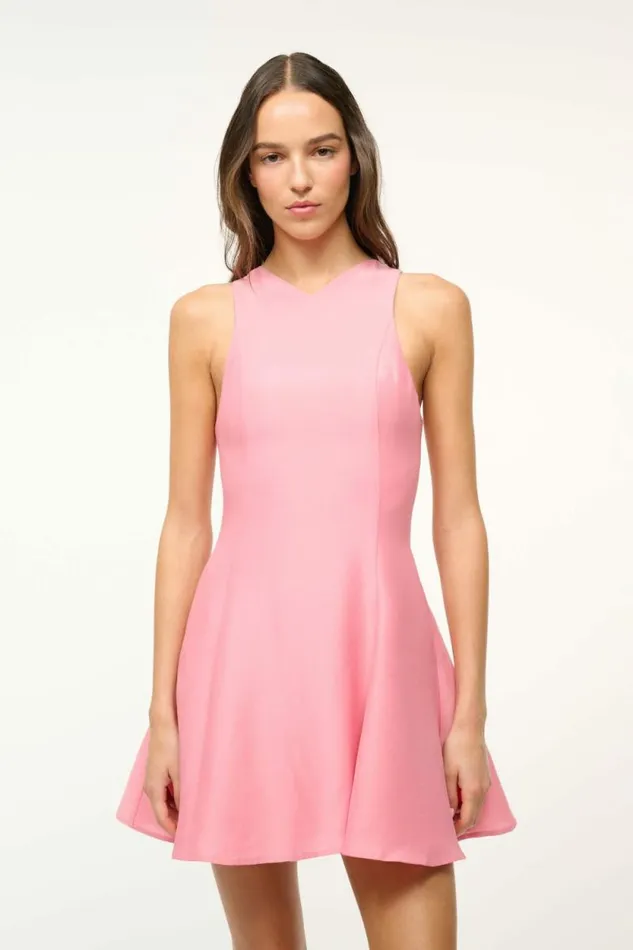 STAUD Dresses MINI HEIKE DRESS Damask Pink 8211 Women STAUD Dresses MINI HEIKE DRESS Damask Pink 8211 Women