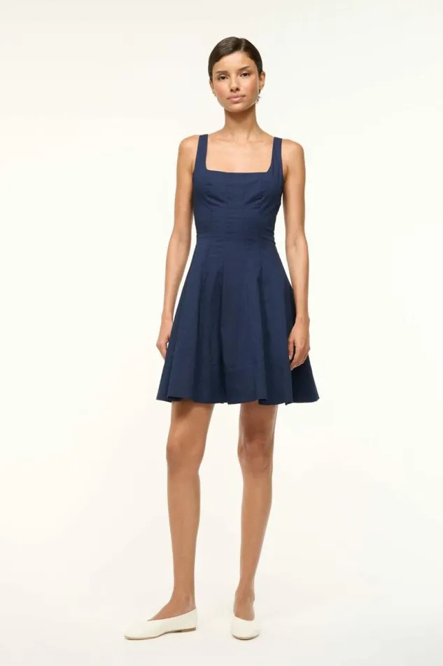 STAUD Dresses MINI WELLS DRESS Navy 8211 Women