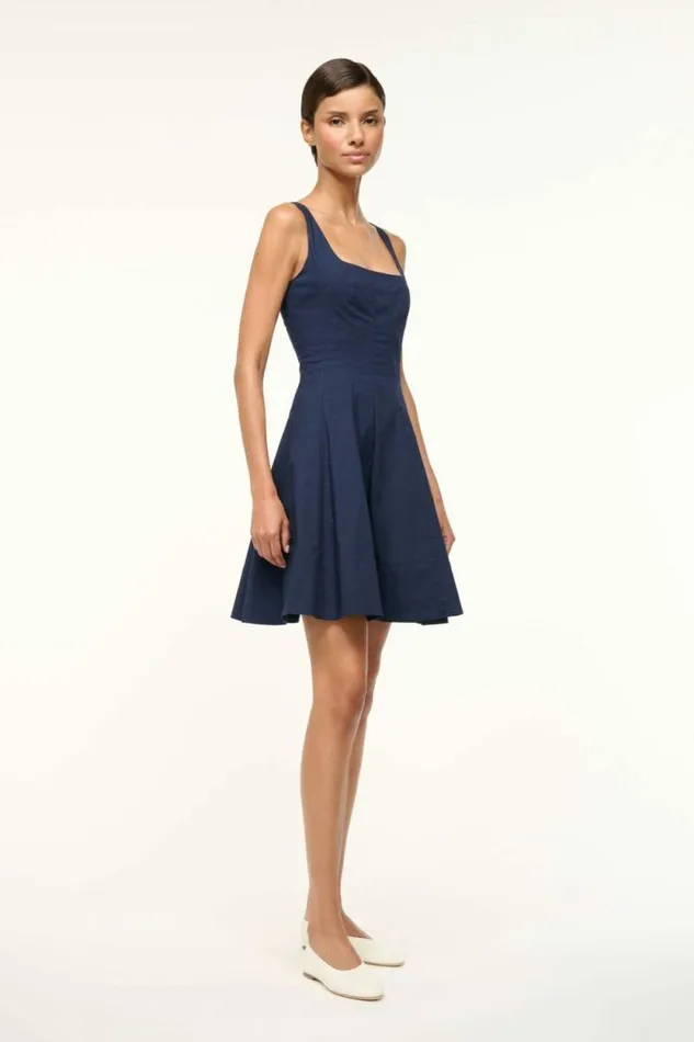 STAUD Dresses MINI WELLS DRESS Navy 8211 Women