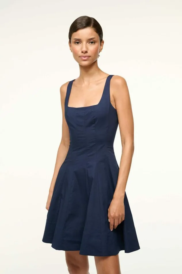 STAUD Dresses MINI WELLS DRESS Navy 8211 Women