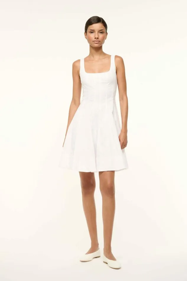 STAUD Dresses MINI WELLS DRESS White 8211 Women