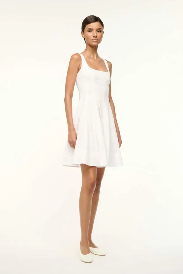 STAUD Dresses MINI WELLS DRESS White 8211 Women