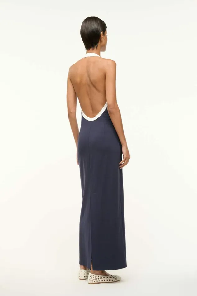 STAUD Dresses NAOMI DRESS Navy White 8211 Women