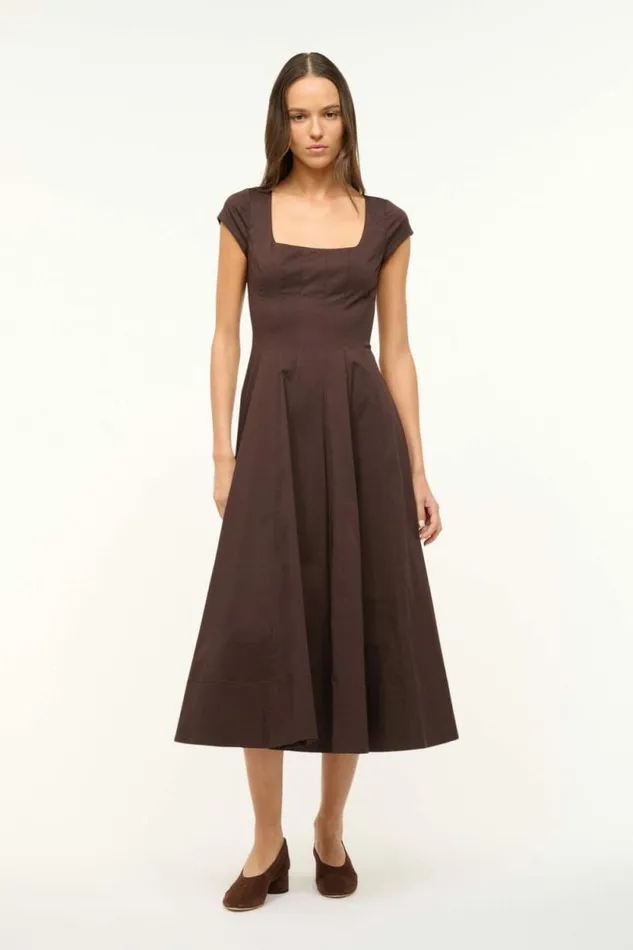 STAUD Dresses SHORT SLEEVE WELLS DRESS Earth 8211 Women