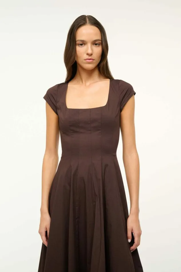 STAUD Dresses SHORT SLEEVE WELLS DRESS Earth 8211 Women